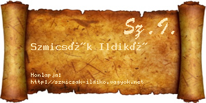 Szmicsák Ildikó névjegykártya